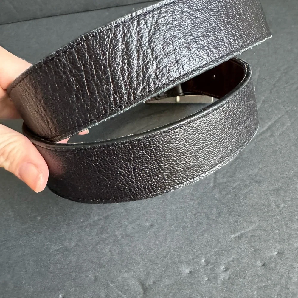 Red Wing Reversible Belt Black‎ Brown Leather Unisex Dress Belt Silver Buckle 36